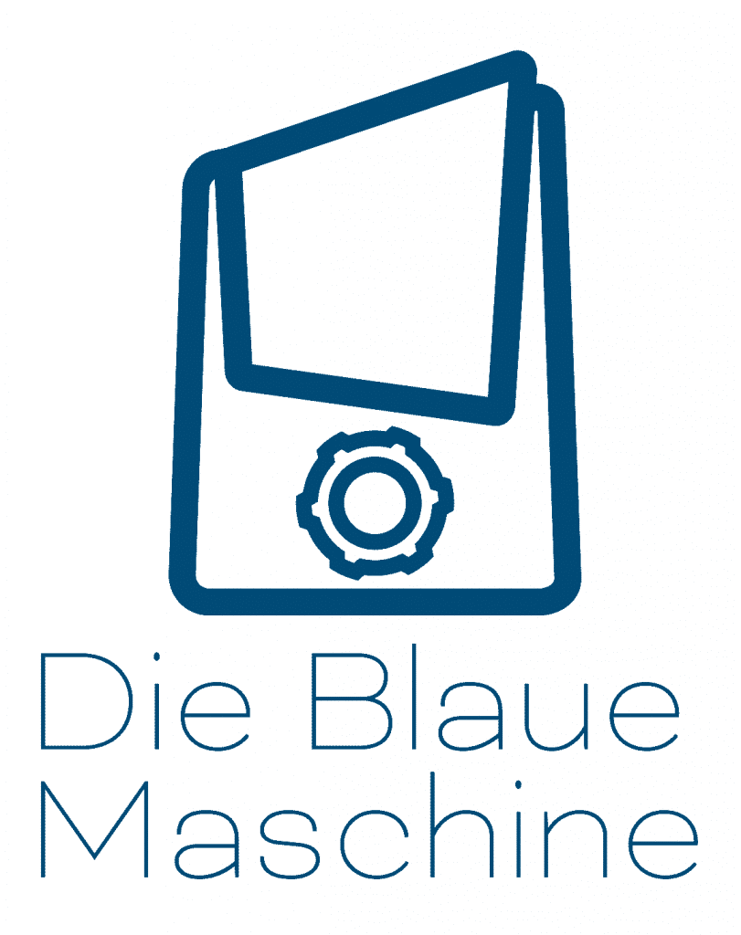 Das Logo der Blauen Maschine